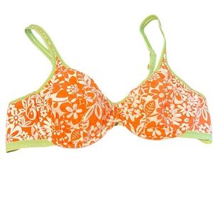 Cacique Orange and Green Floral Bra